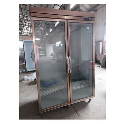 Double Door Beverage Split Fridge Freezer With LED Light Adjustable Shelves And Frost Free Cooling
